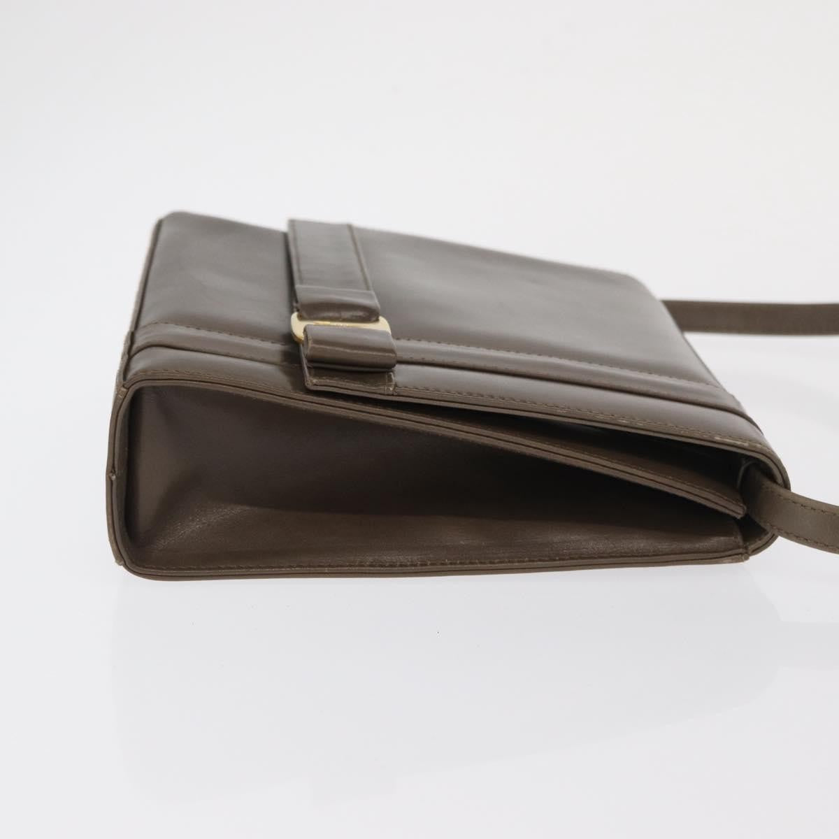 Salvatore Ferragamo Vara Shoulder Bag Leather Brown Leather Shoulder Bag Bag (Authentic Pre-Loved)