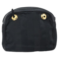 Salvatore Ferragamo Vintage Shoulder Bag Canvas Black Canvas Shoulder Bag Bag (Pre-Loved)