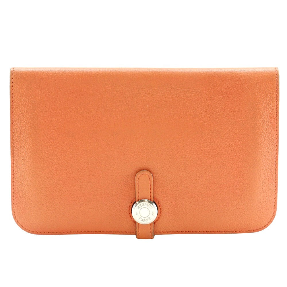 Hermes Dogon Duo Combined Wallet Leather Pink Leather Wallets Accessory (Authentic Pre-Loved)