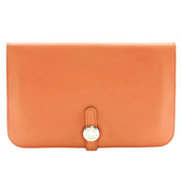 Hermes Dogon Duo Combined Wallet Leather Pink Leather Wallets Accessory (Authentic Pre-Loved)