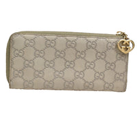 Gucci Interlocking G Zip Around Wallet (Outlet) Leather Beige Leather Wallets Accessory (Pre-Loved)
