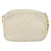 Chanel Vintage Front Pocket Camera Bag Quilted Lambskin Beige Leather Shoulder Bag Bag (Authentic Pre-Loved)