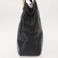 Salvatore Ferragamo Gancini Tote Leather Black Leather Tote Bag Bag (Authentic Pre-Loved)