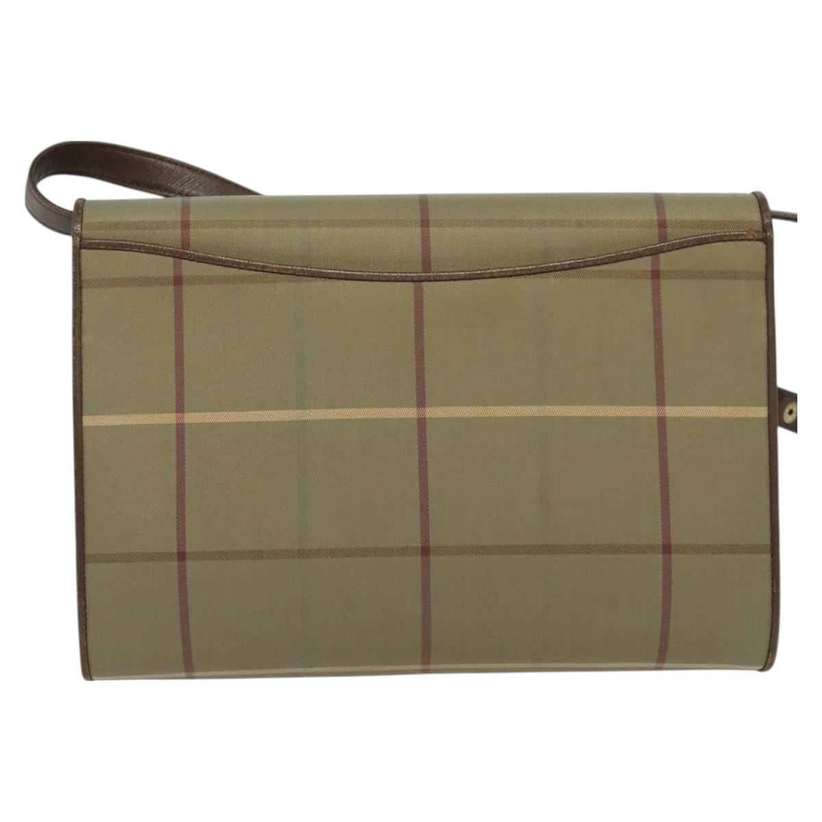 Burberry Nova Check Shoulder Bag Canvas And Leather Beige Canvas Shoulder Bag Bag (Authentic Pre-Loved)