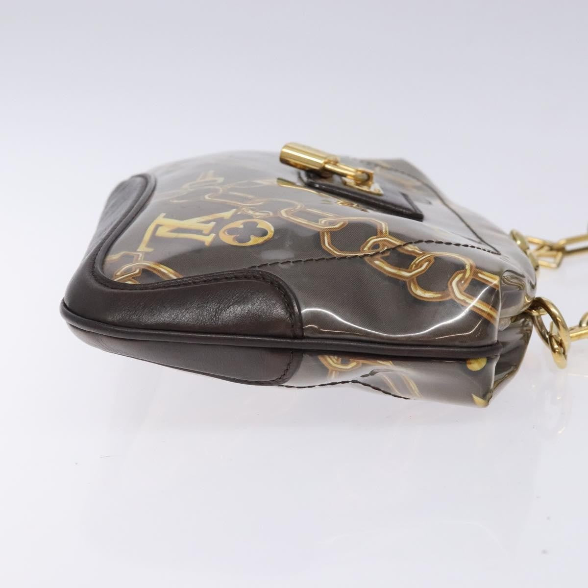 Louis Vuitton Charms Pochette Pvc Over Printed Silk Brown Canvas Clutche & Pouche Bag (Pre-Loved)