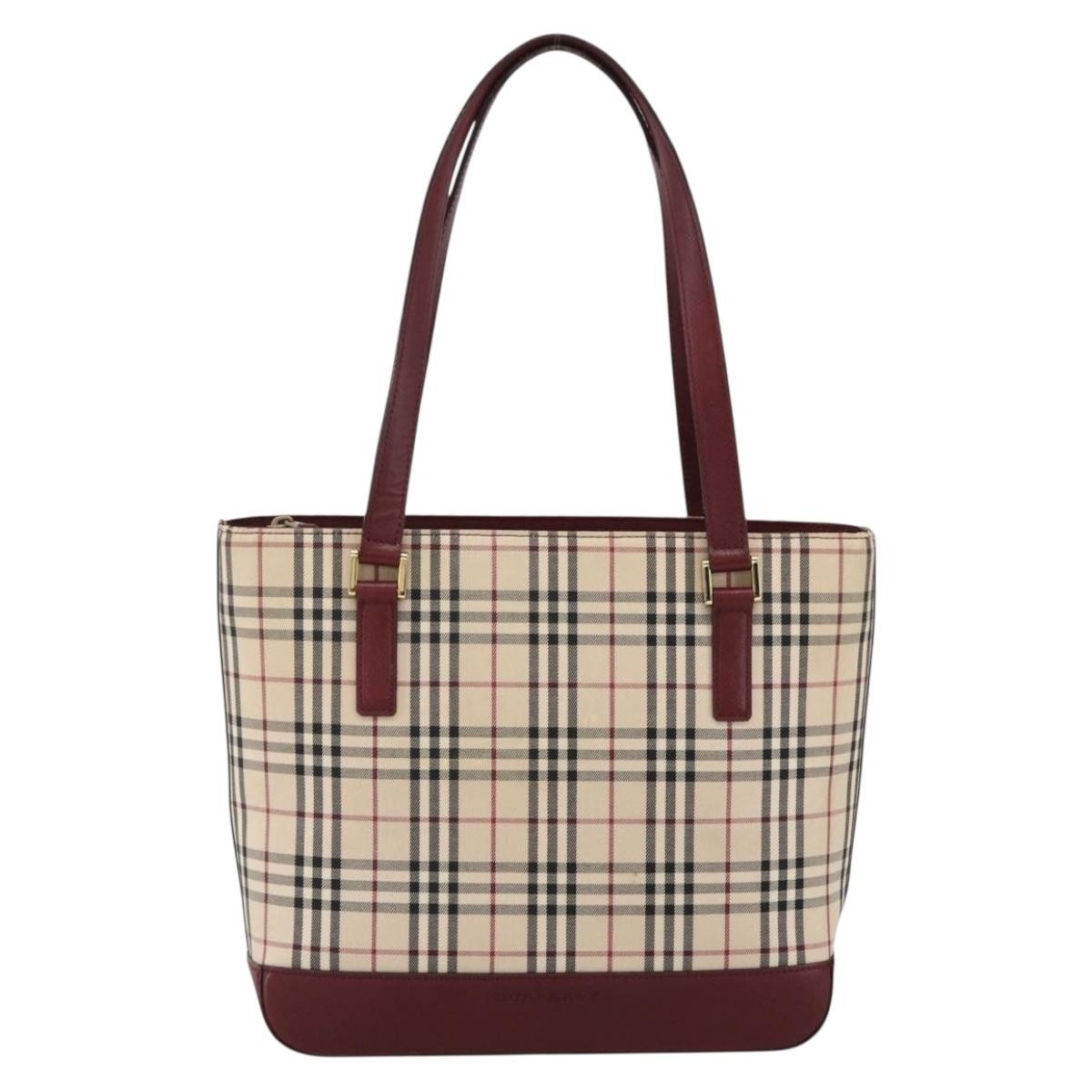Burberry Nova Check Tote Canvas And Leather Beige Canvas Tote Bag Bag (Authentic Pre-Loved)