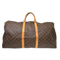 Louis Vuitton Keepall Bag Monogram Canvas Brown Canvas Travel Bag Bag (Authentic Pre-Loved)