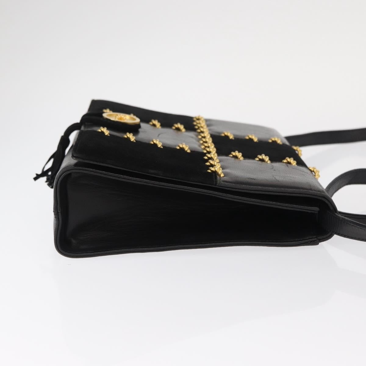 Salvatore Ferragamo Gancini Shoulder Bag Suede Black Suede Shoulder Bag Bag (Authentic Pre-Loved)
