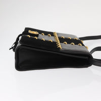 Salvatore Ferragamo Gancini Shoulder Bag Suede Black Suede Shoulder Bag Bag (Authentic Pre-Loved)