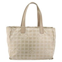 Chanel Travel Line Tote Nylon Beige Nylon Tote Bag Bag (Authentic Pre-Loved)