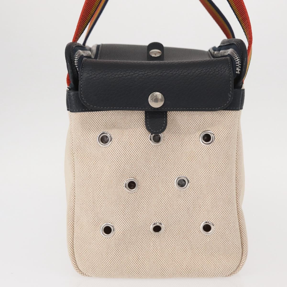 Hermes Sac De Transport Pour Chiens Pet Dog Carrier Toile With Leather Beige Canvas Shoulder Bag Bag (Authentic Pre-Loved)