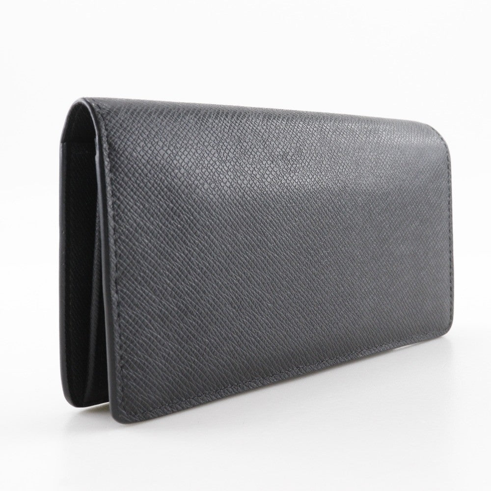 Louis Vuitton Brazza Long Bifold Wallet Taiga Leather Black Leather Wallets Accessory (Authentic Pre-Loved)