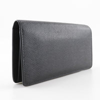 Louis Vuitton Brazza Long Bifold Wallet Taiga Leather Black Leather Wallets Accessory (Authentic Pre-Loved)