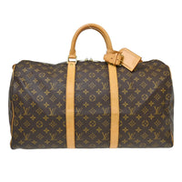 Louis Vuitton Keepall Bag Monogram Canvas Brown Canvas Travel Bag Bag (Pre-Loved)