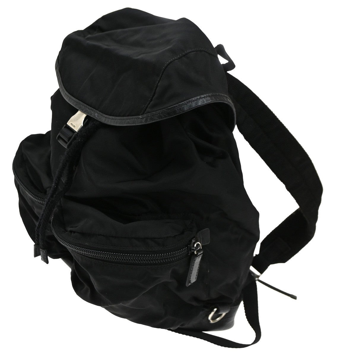 Prada Double Front Pocket Backpack Tessuto Black Nylon Backpack Bag (Authentic Pre-Loved)