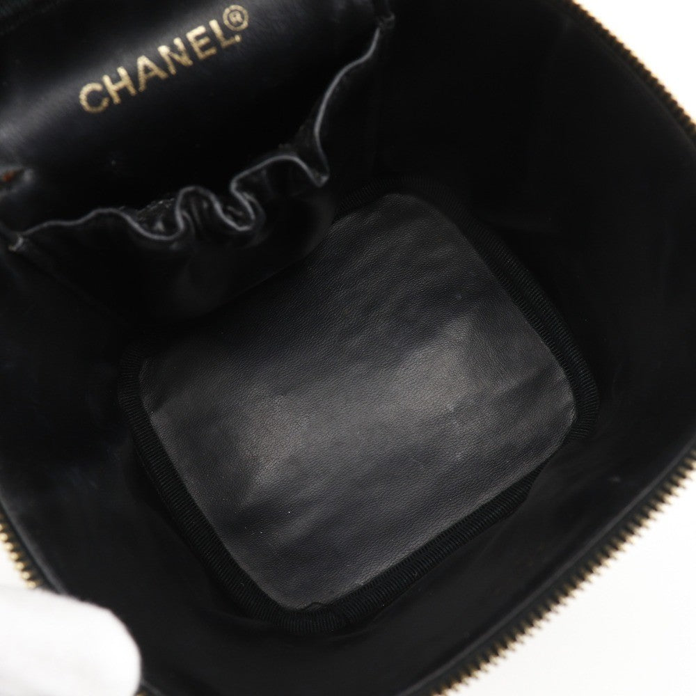 Chanel Vintage Cosmetic Case Leather Black Leather Clutche & Pouche Bag (Pre-Loved)