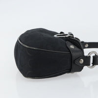 Salvatore Ferragamo Gancini Shoulder Bag Canvas Black Canvas Shoulder Bag Bag (Authentic Pre-Loved)