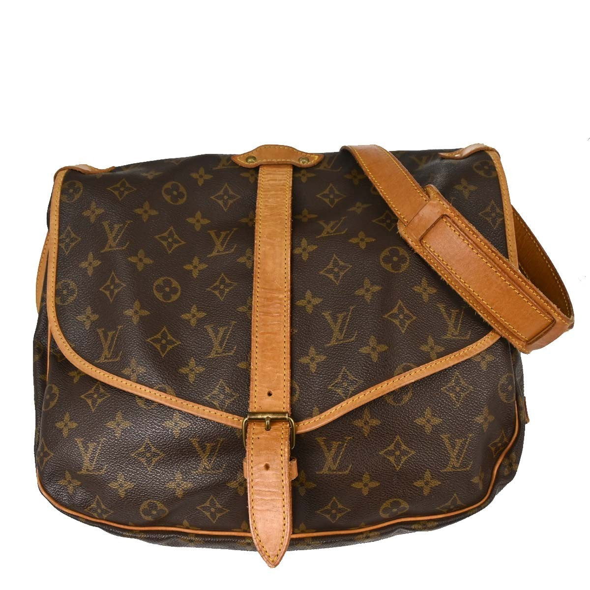 Louis Vuitton Louis Vuitton Saumur Handbag Monogram Canvas Brown Canvas Shoulder Bag Bag (Pre-Loved)