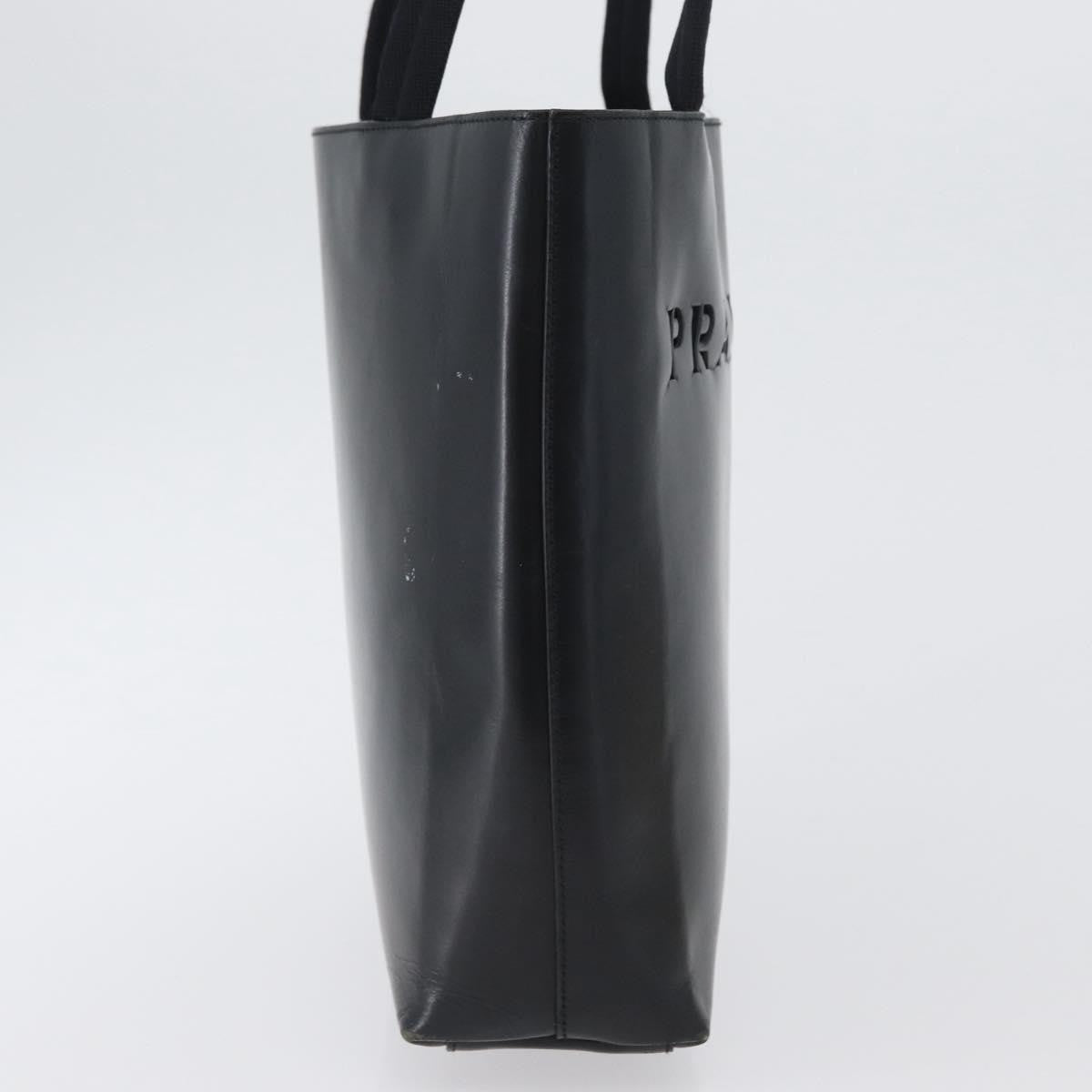 Prada Vintage Tote Leather Black Leather Tote Bag Bag (Authentic Pre-Loved)