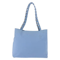 Salvatore Ferragamo Vala Tote Canvas Blue Canvas Tote Bag Bag (Authentic Pre-Loved)