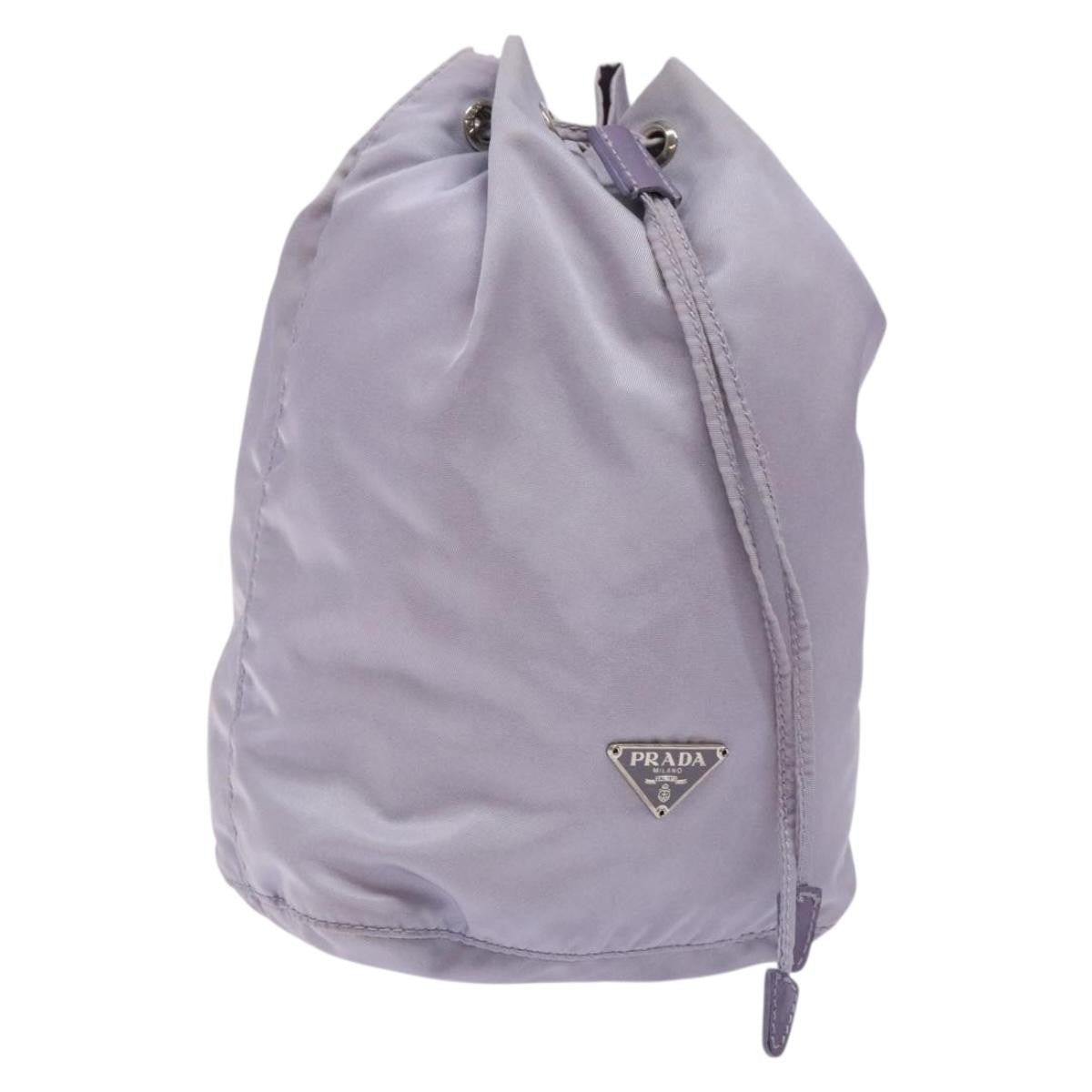Prada Vela Drawstring Bucket Pouch Tessuto Purple Nylon Bag (Authentic Pre-Loved)