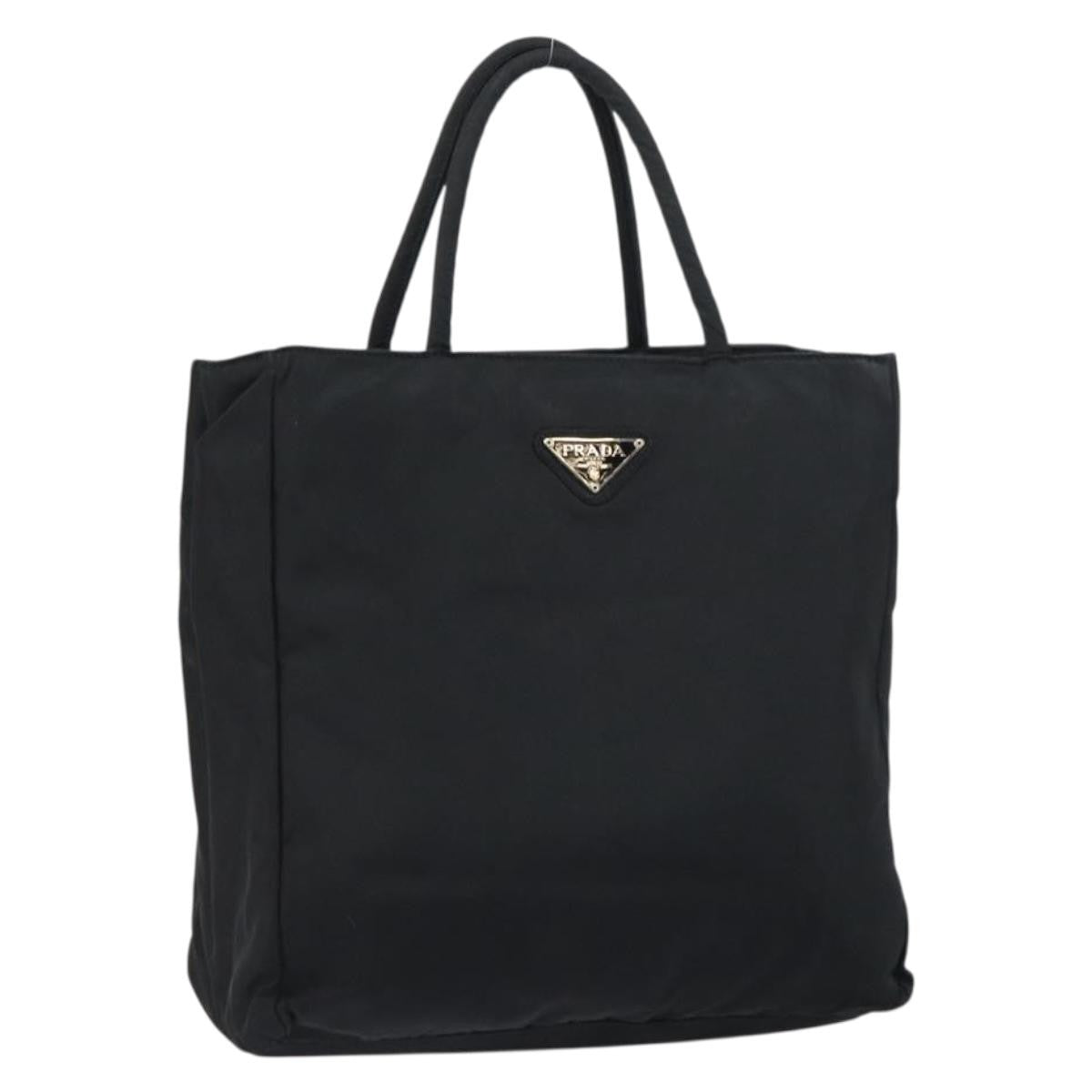 Prada Vintage Tote Nylon Black Nylon Tote Bag Bag (Authentic Pre-Loved)