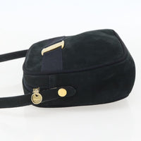 Salvatore Ferragamo Vala Shoulder Bag Suede Navy Suede Shoulder Bag Bag (Pre-Loved)