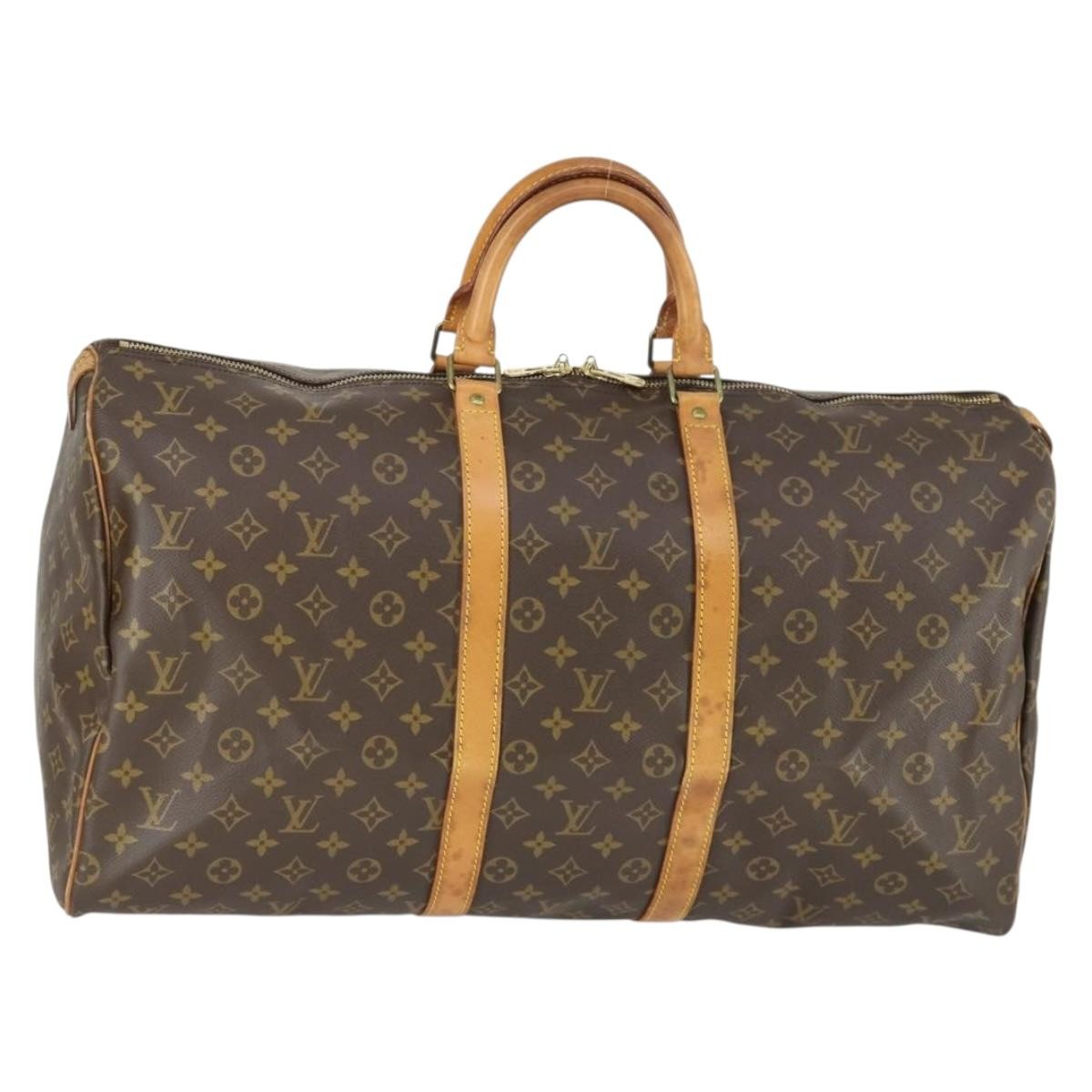 Louis Vuitton Keepall Bag Monogram Canvas Brown Canvas Travel Bag Bag (Authentic Pre-Loved)