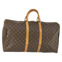 Louis Vuitton Keepall Bag Monogram Canvas Brown Canvas Travel Bag Bag (Authentic Pre-Loved)