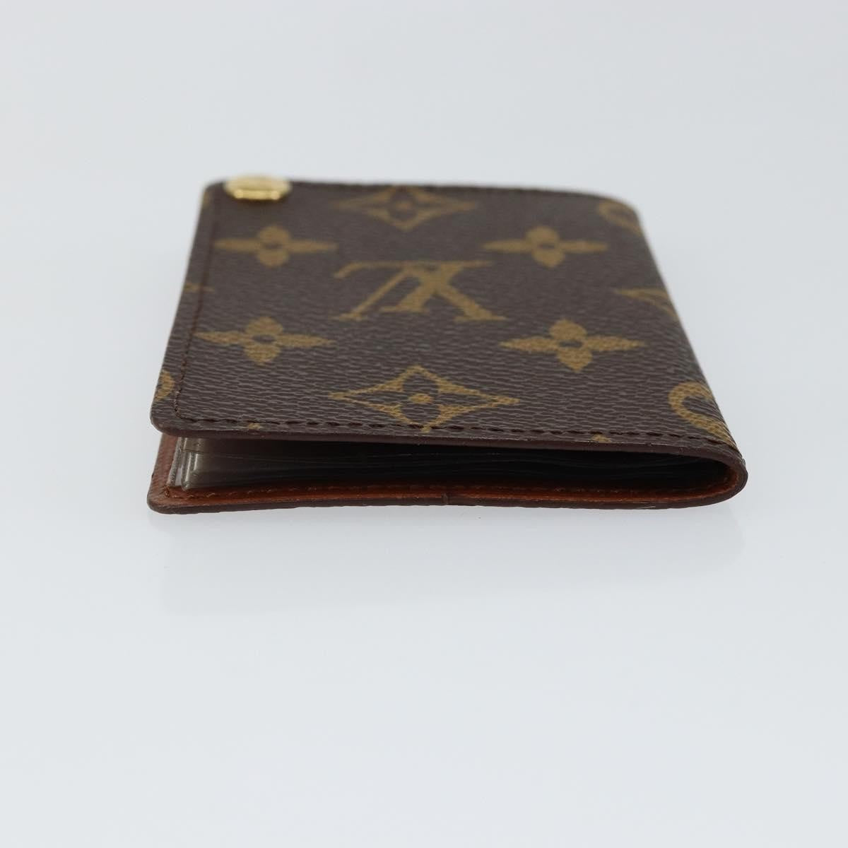 LOUIS VUITTON ダークブラウン カードケース Louis Vuitton Porte Cartes Pression Card Case Monogram Canvas