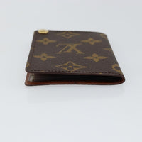 Louis Vuitton Porte Cartes Pression Card Case Monogram Canvas Brown Canvas Card Holders Accessory (Authentic Pre-Loved)