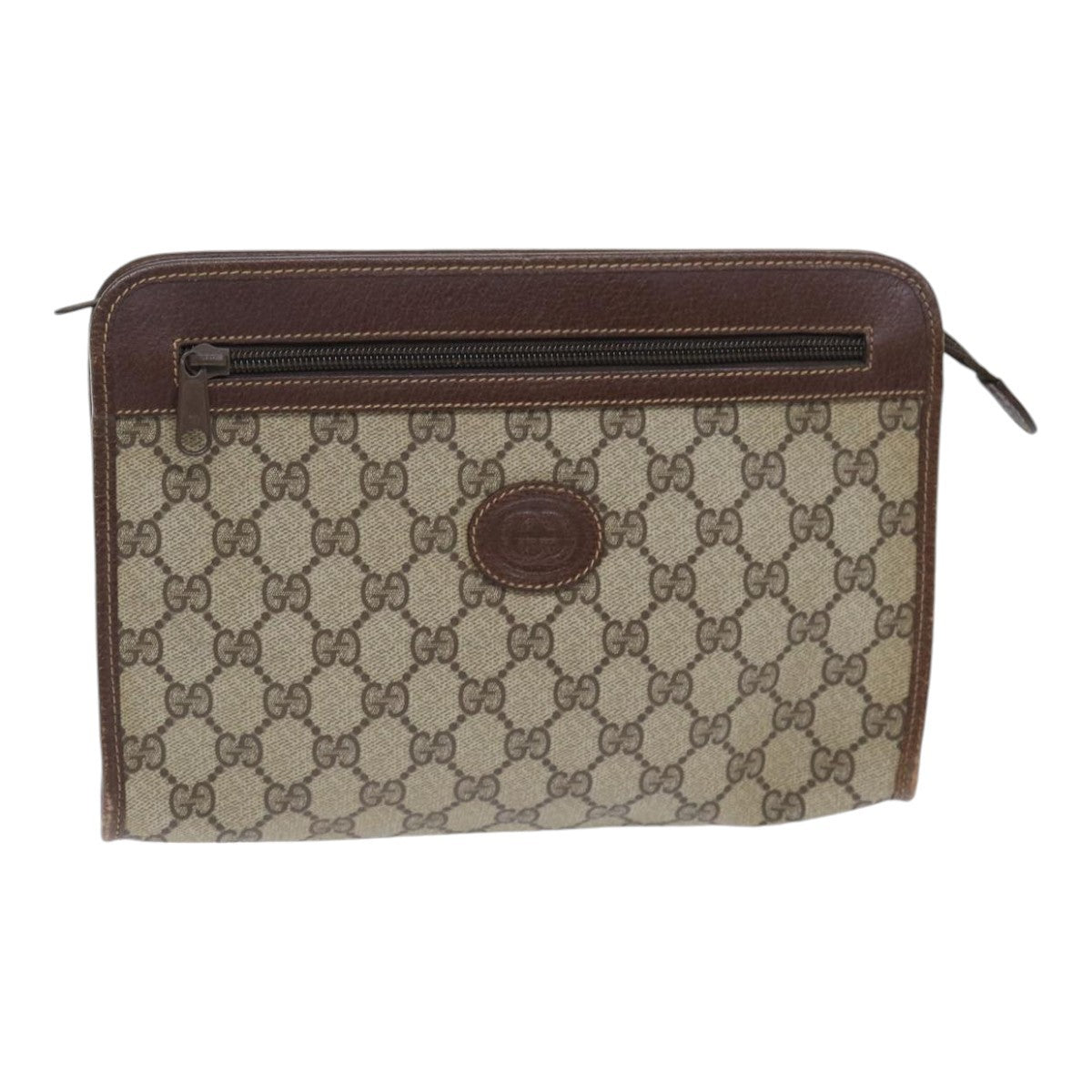 Gucci Gg Supreme Clutch Bag Pvc Beige Pvc Clutche & Pouche Bag (Pre-Loved)