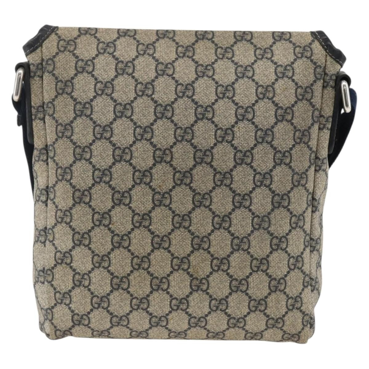 Gucci Flap Messenger Gg Coated Canvas Navy Canvas Shoulder Bag Bag (Authentic Pre-Loved)