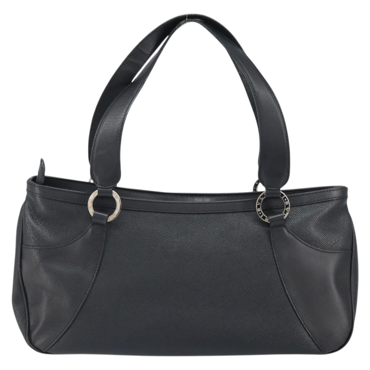 Bvlgari Handbag Leather Black Leather Handbag (Authentic Pre-Loved)