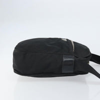 Prada Front Pocket Zip Messenger Bag Tessuto With Saffiano Leather Black Nylon Shoulder Bag Bag (Pre-Loved)