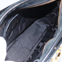 Salvatore Ferragamo Gancini Shoulder Bag Suede Black Suede Shoulder Bag Bag (Pre-Loved)