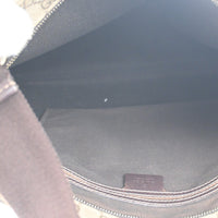 Gucci Zip Top Messenger Bag Gg Coated Canvas Brown Canvas Shoulder Bag Bag (Pre-Loved)