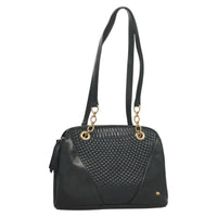 Bally Vintage Shoulder Bag Quilted Leather Black Leather Handbag (Pre-Loved)