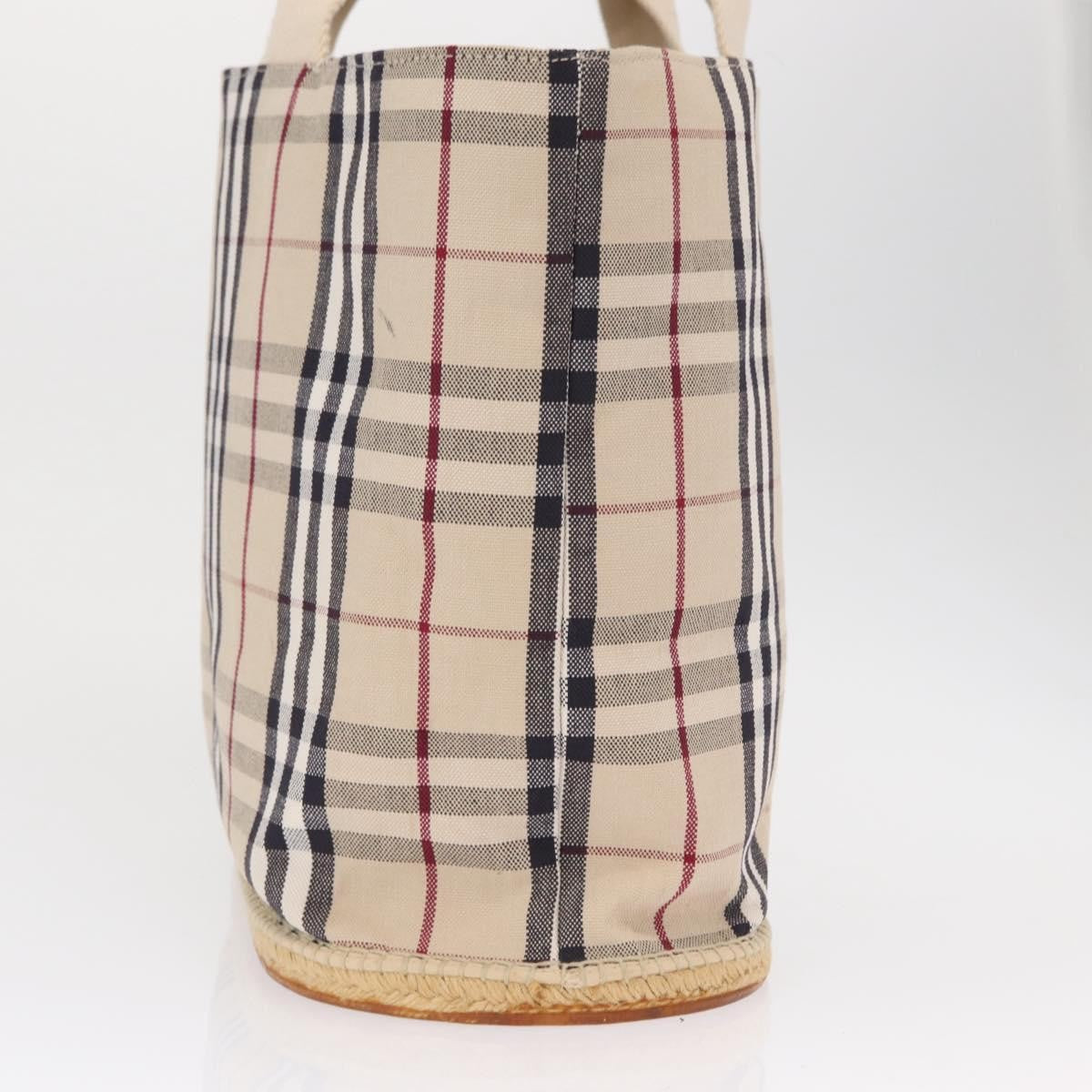 Burberry Nova Check Tote Canvas Check Pattern Beige Canvas Tote Bag Bag (Authentic Pre-Loved)