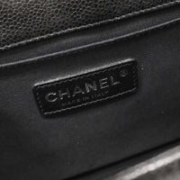 Chanel Boy Flap Bag Tweed And Leather Black Leather Shoulder Bag Bag (Pre-Loved)