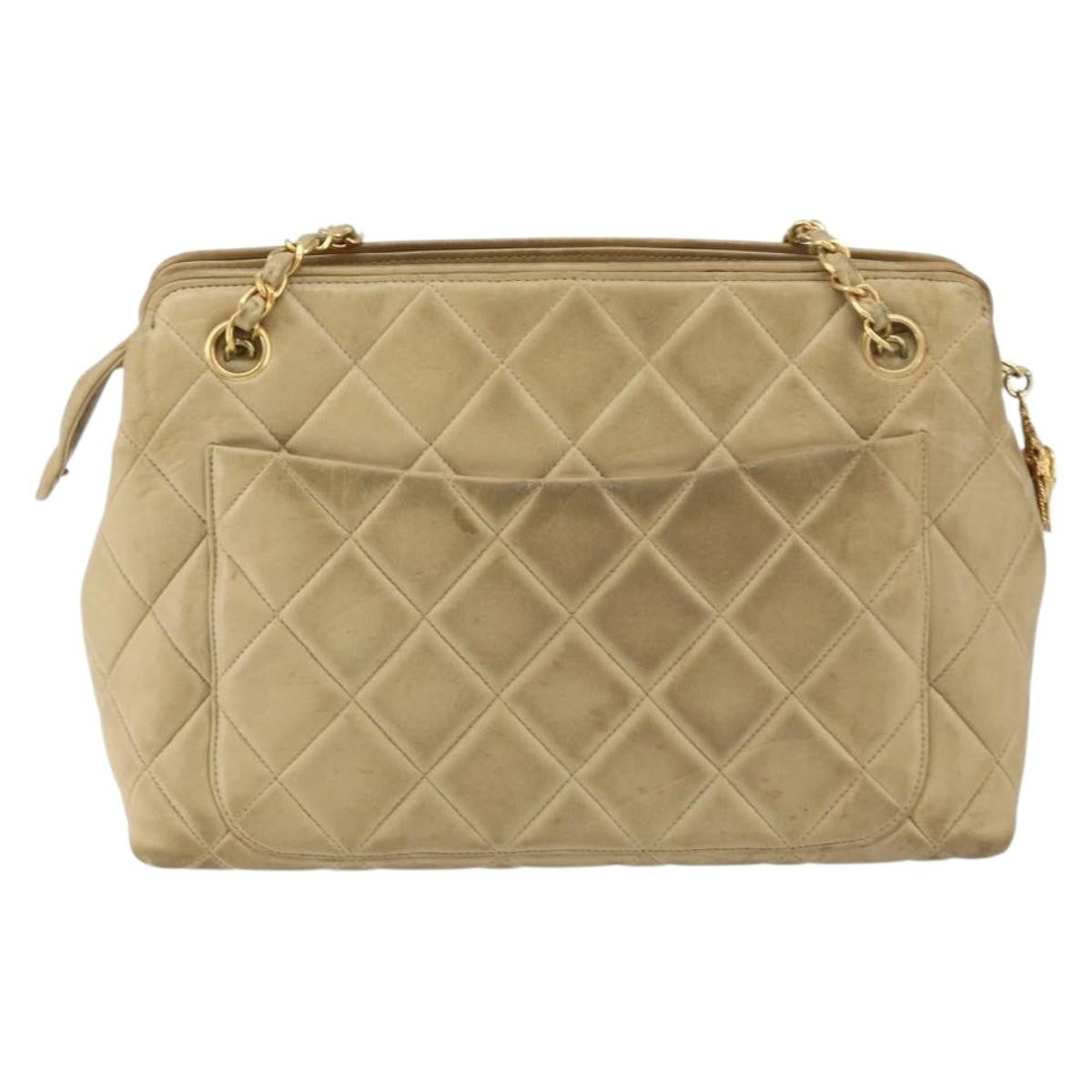 Chanel Vintage Camera Bag Quilted Leather Beige Leather Shoulder Bag Bag (Authentic Pre-Loved)