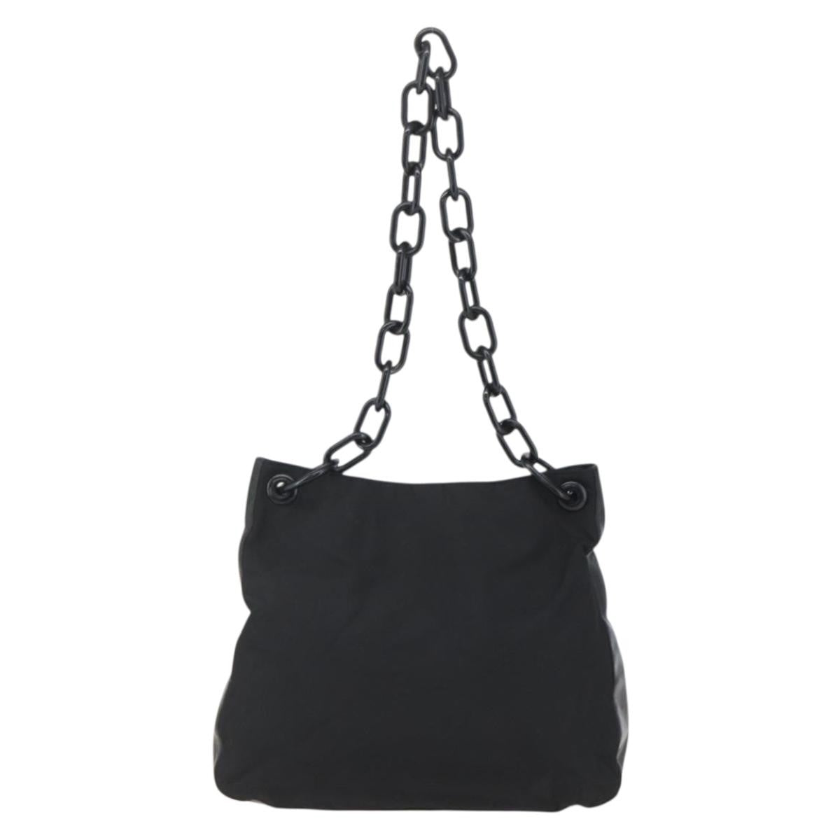 Prada Chain Shoulder Bag Tessuto Black Nylon Shoulder Bag Bag (Pre-Loved)