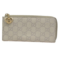 Gucci Interlocking G Zip Around Wallet (Outlet) Leather Beige Leather Wallets Accessory (Pre-Loved)