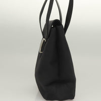 Salvatore Ferragamo Vala Shoulder Bag Leather Black Canvas Shoulder Bag Bag (Pre-Loved)