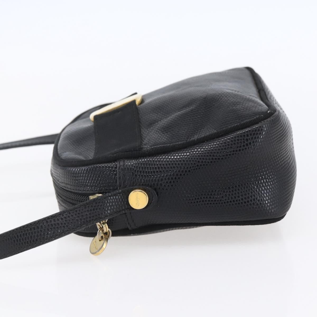 Salvatore Ferragamo Vara Bow Camera Shoulder Bag Leather Black Leather Shoulder Bag Bag (Authentic Pre-Loved)
