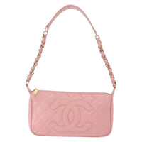 Chanel Chanel Timeless Cc Chain Shoulder Bag Quilted Caviar Pink Leather Shoulder Bag Bag (Pre-Loved)