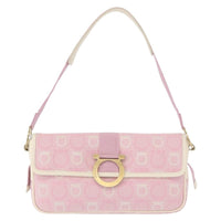 Salvatore Ferragamo Gancini Shoulder Bag Canvas Pink Canvas Shoulder Bag Bag (Pre-Loved)