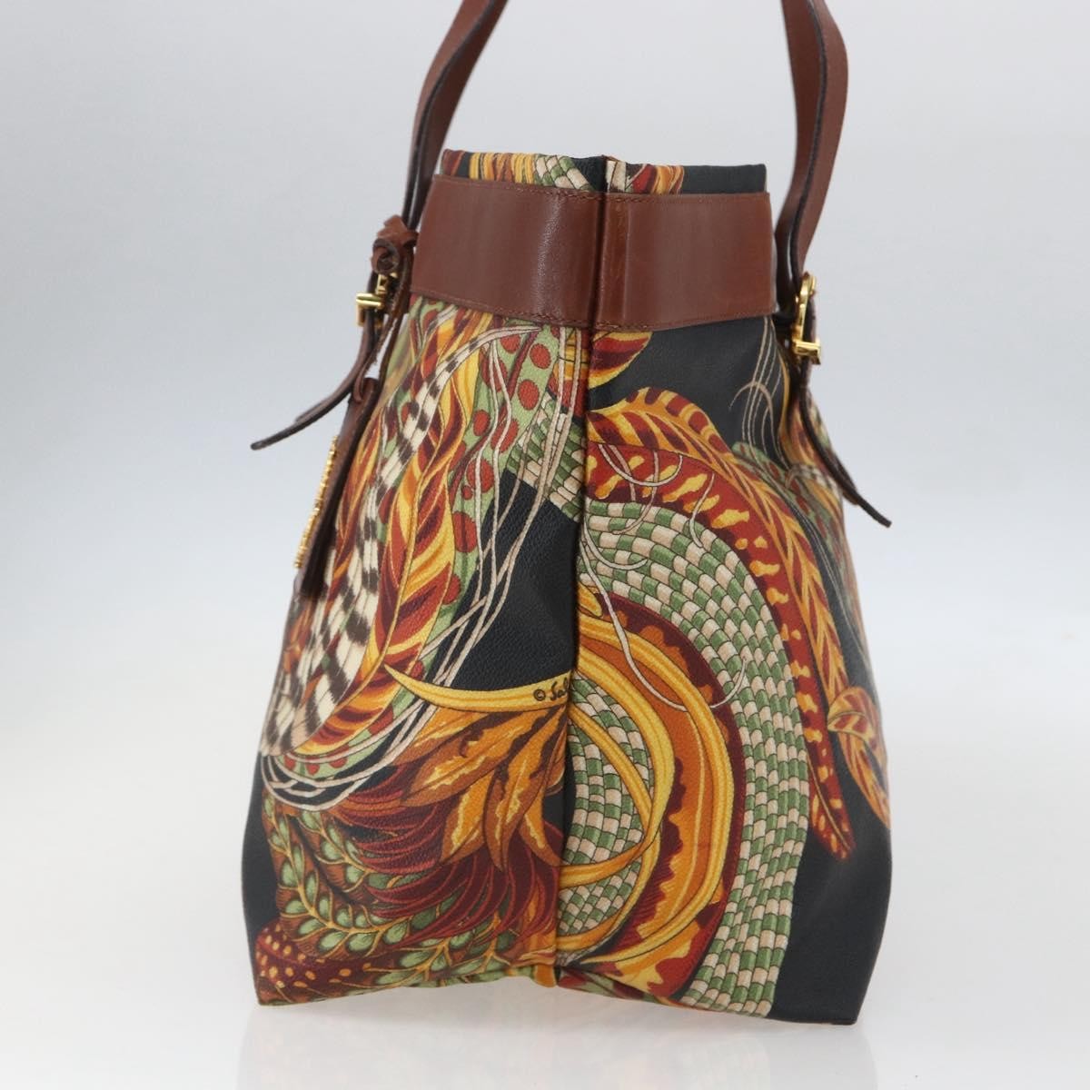 Salvatore Ferragamo Flower Tote Canvas Multicolour Pvc Tote Bag Bag (Authentic Pre-Loved)