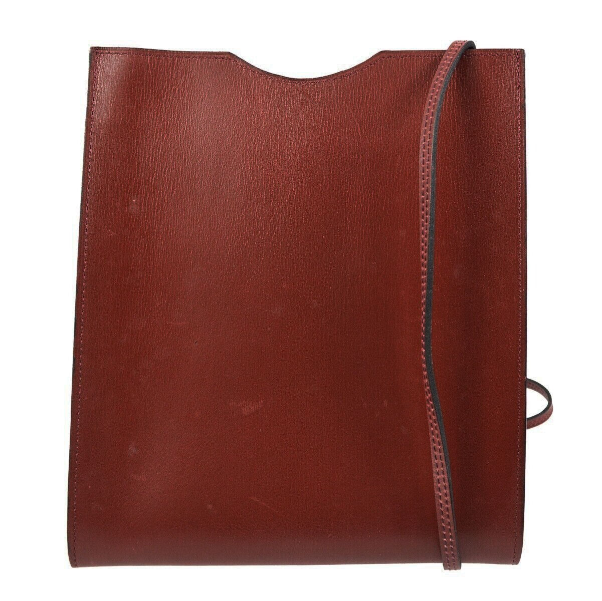 Hermes Onimaitou Pochette Box Calf Burgundy Leather Shoulder Bag Bag (Authentic Pre-Loved)