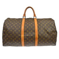 Louis Vuitton Keepall Bag Monogram Canvas Brown Canvas Travel Bag Bag (Pre-Loved)
